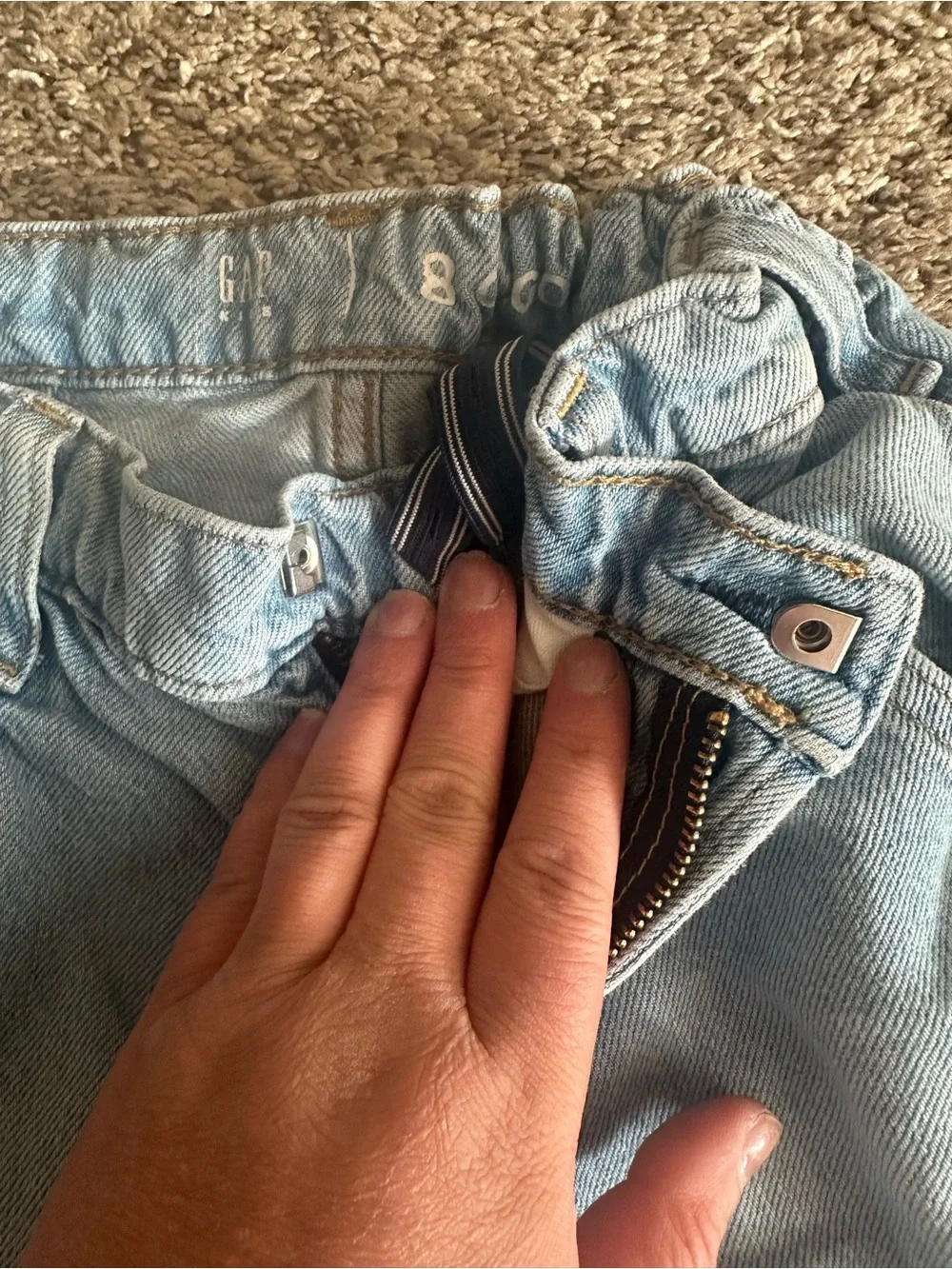 GAP Kids Girls Size 8 Light Wash Jeans Bundle - Cargo Wide Leg & 90s StraightD